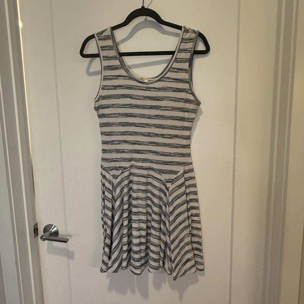 Striped Sleeveless Fit & Flare Dress - Size M